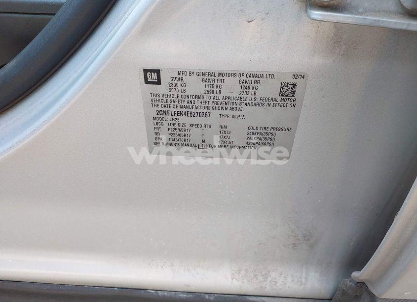 Photo 9 of 2014 Chevrolet Equinox 1LT (VIN 2GNFLFEK4E6270367)