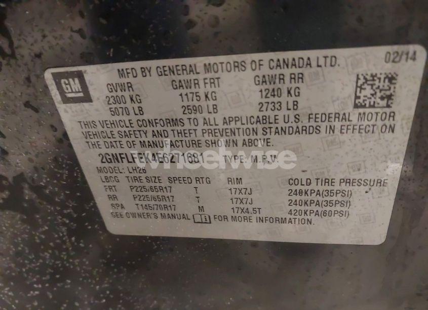 Photo 9 of 2014 Chevrolet Equinox 1LT (VIN 2GNFLFEK4E6271681)