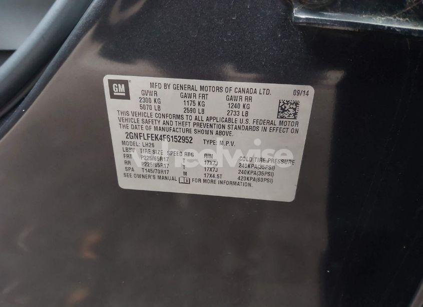 Photo 9 of 2015 Chevrolet Equinox 1LT (VIN 2GNFLFEK4F6152952)