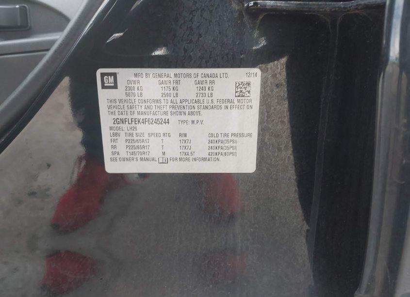 Photo 9 of 2015 Chevrolet Equinox 1LT (VIN 2GNFLFEK4F6245244)