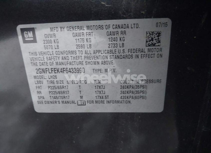 Photo 9 of 2015 Chevrolet Equinox 1LT (VIN 2GNFLFEK4F6433990)
