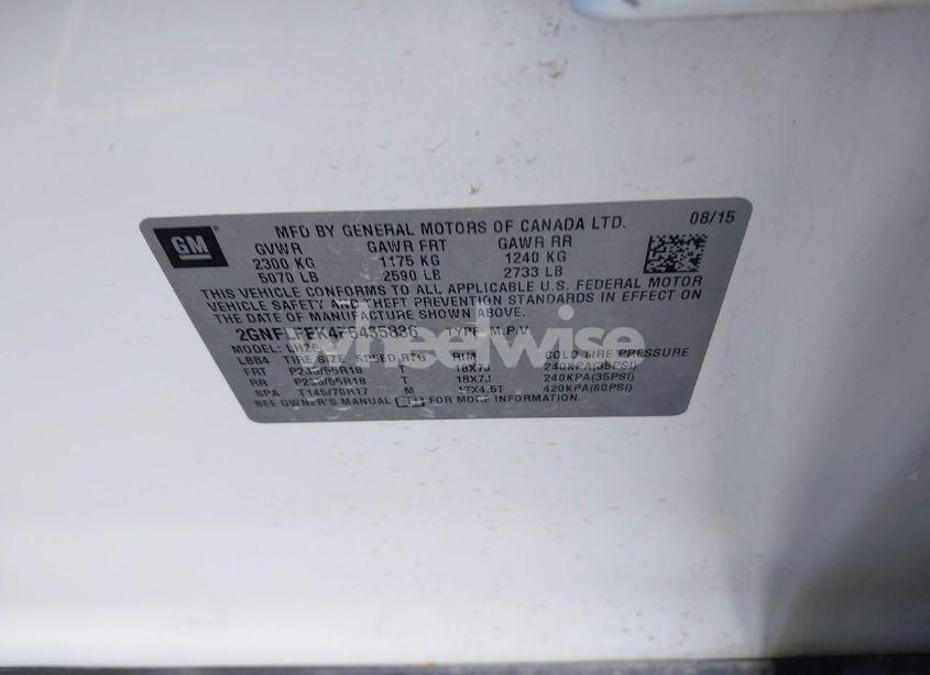 Photo 9 of 2015 Chevrolet Equinox 1LT (VIN 2GNFLFEK4F6435836)