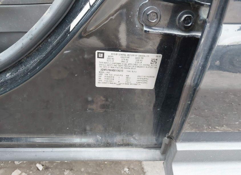 Photo 9 of 2016 Chevrolet Equinox LT (VIN 2GNFLFEK4G6138213)