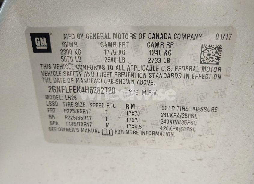 Photo 9 of 2017 Chevrolet Equinox LT (VIN 2GNFLFEK4H6282720)