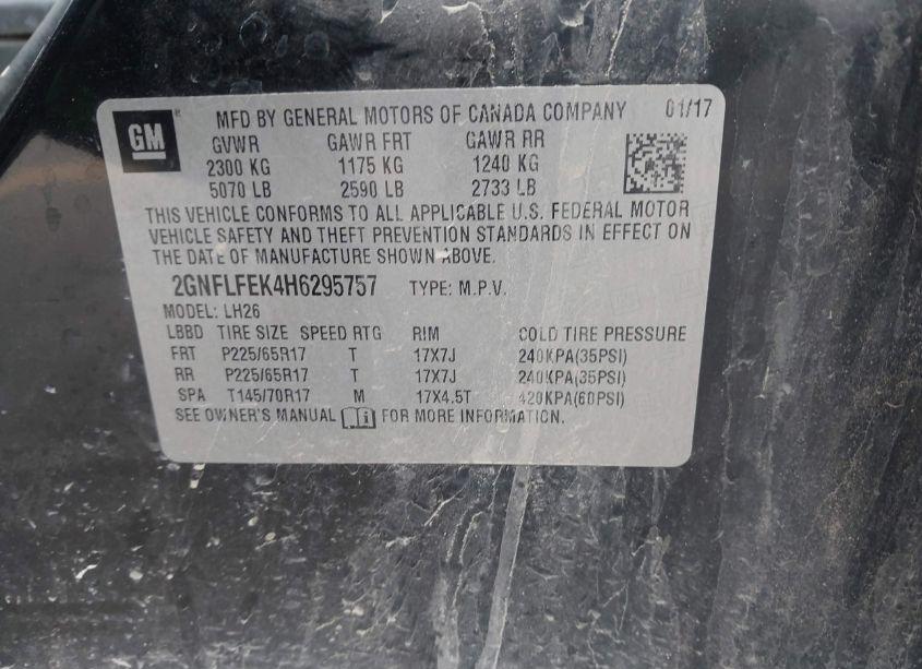 Photo 9 of 2017 Chevrolet Equinox LT (VIN 2GNFLFEK4H6295757)