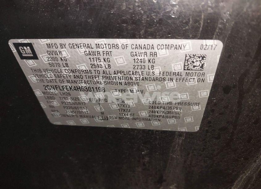 Photo 9 of 2017 Chevrolet Equinox LT (VIN 2GNFLFEK4H6301198)