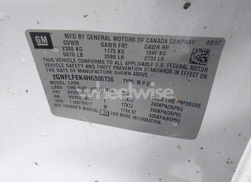 Photo 9 of 2017 Chevrolet Equinox LT (VIN 2GNFLFEK4H6306756)