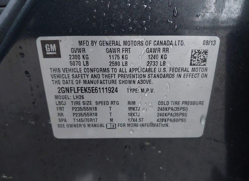 Photo 9 of 2014 Chevrolet Equinox 1LT (VIN 2GNFLFEK5E6111924)