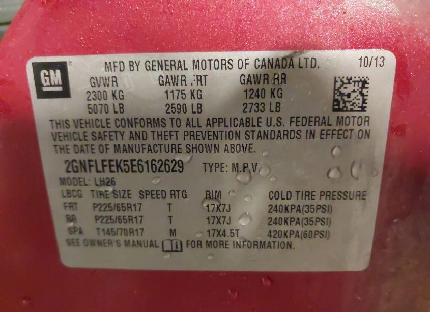 Photo 9 of 2014 Chevrolet Equinox 1LT (VIN 2GNFLFEK5E6162629)