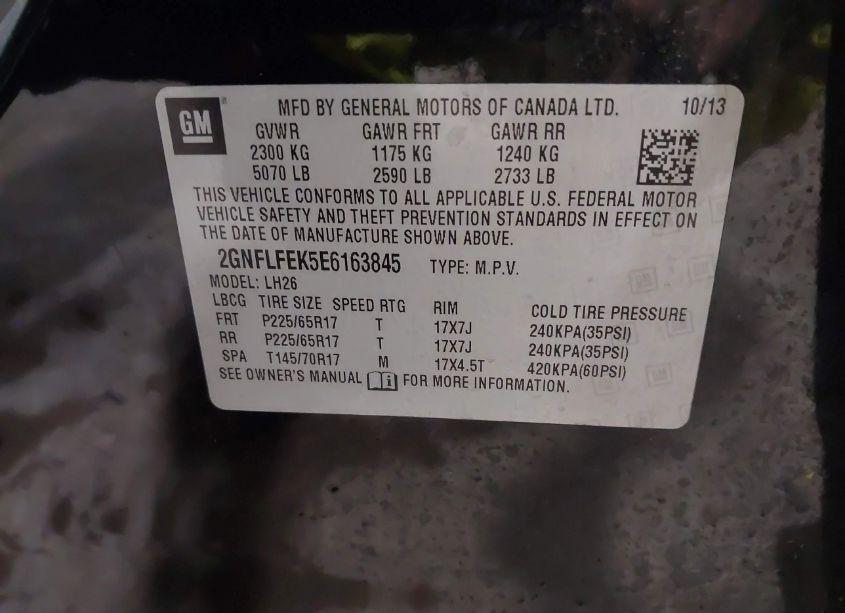 Photo 9 of 2014 Chevrolet Equinox 1LT (VIN 2GNFLFEK5E6163845)