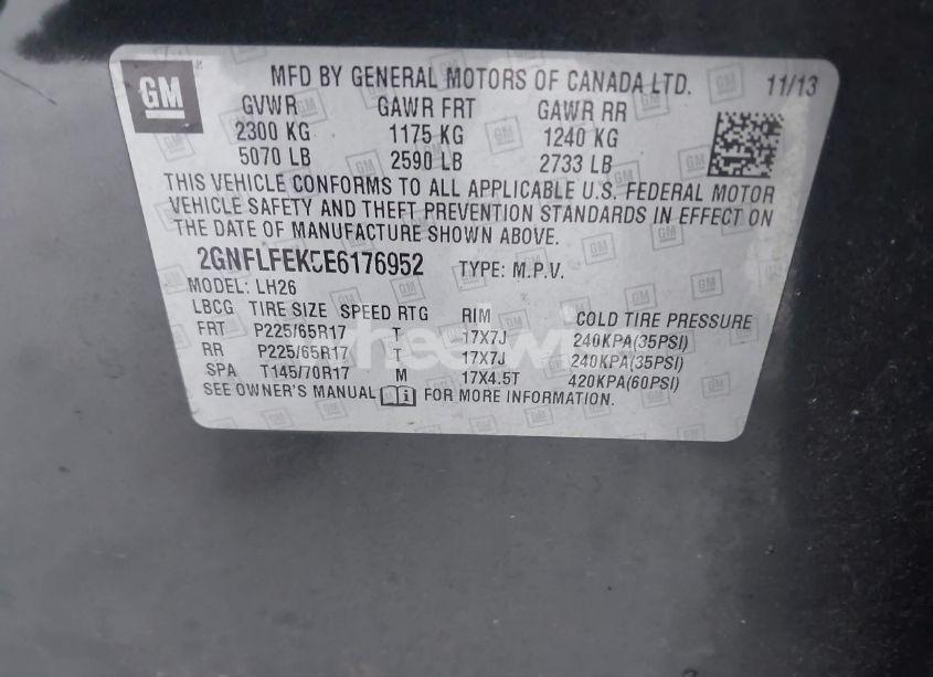 Photo 9 of 2014 Chevrolet Equinox 1LT (VIN 2GNFLFEK5E6176952)