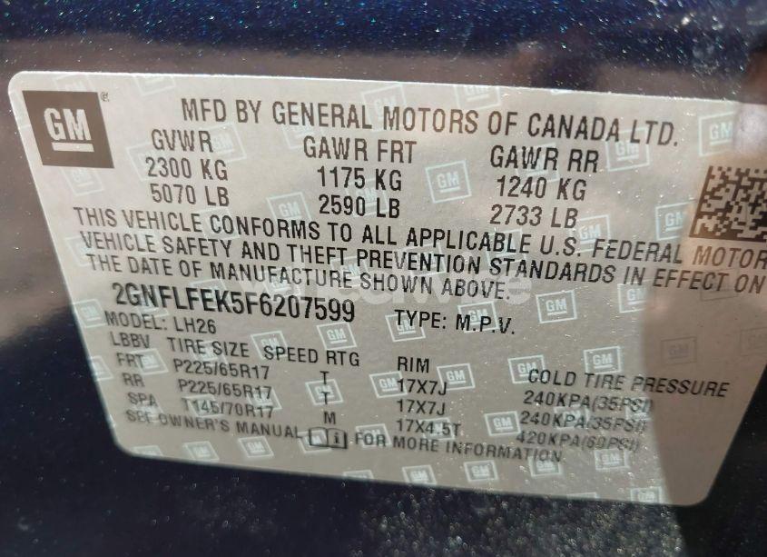 Photo 9 of 2015 Chevrolet Equinox 1LT (VIN 2GNFLFEK5F6207599)