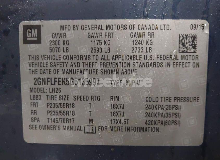 Photo 9 of 2016 Chevrolet Equinox LT (VIN 2GNFLFEK5G6135997)