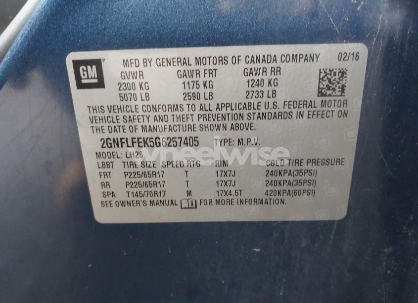 Photo 9 of 2016 Chevrolet Equinox LT (VIN 2GNFLFEK5G6257405)