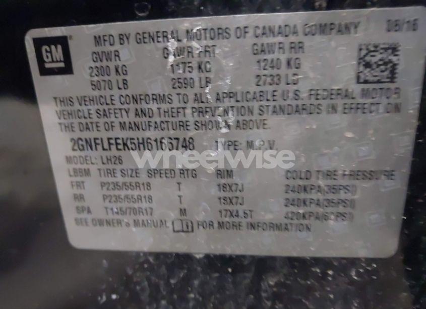 Photo 9 of 2017 Chevrolet Equinox LT (VIN 2GNFLFEK5H6166748)