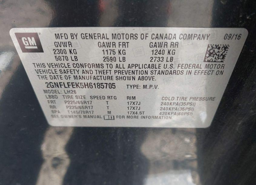 Photo 8 of 2017 Chevrolet Equinox LT (VIN 2GNFLFEK5H6185705)