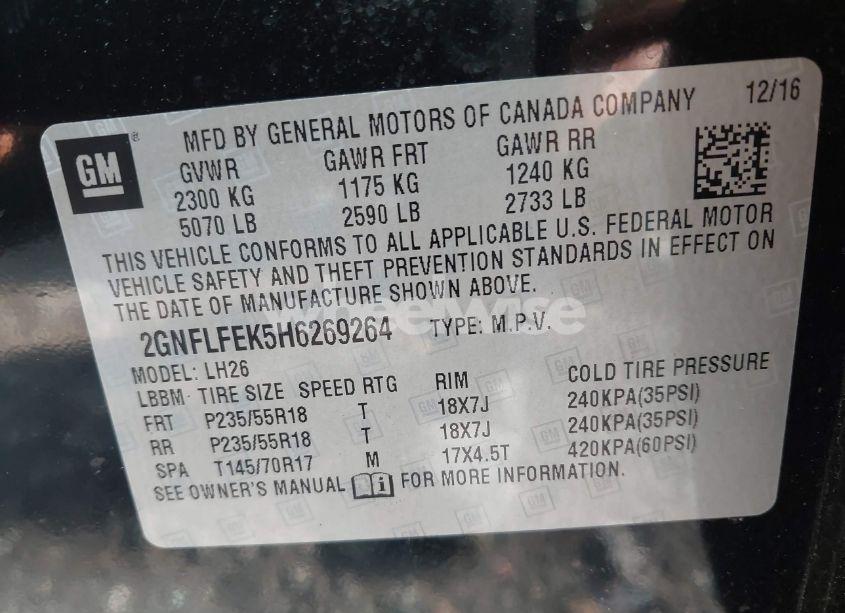 Photo 9 of 2017 Chevrolet Equinox LT (VIN 2GNFLFEK5H6269264)