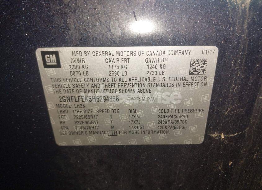 Photo 9 of 2017 Chevrolet Equinox LT (VIN 2GNFLFEK5H6294858)