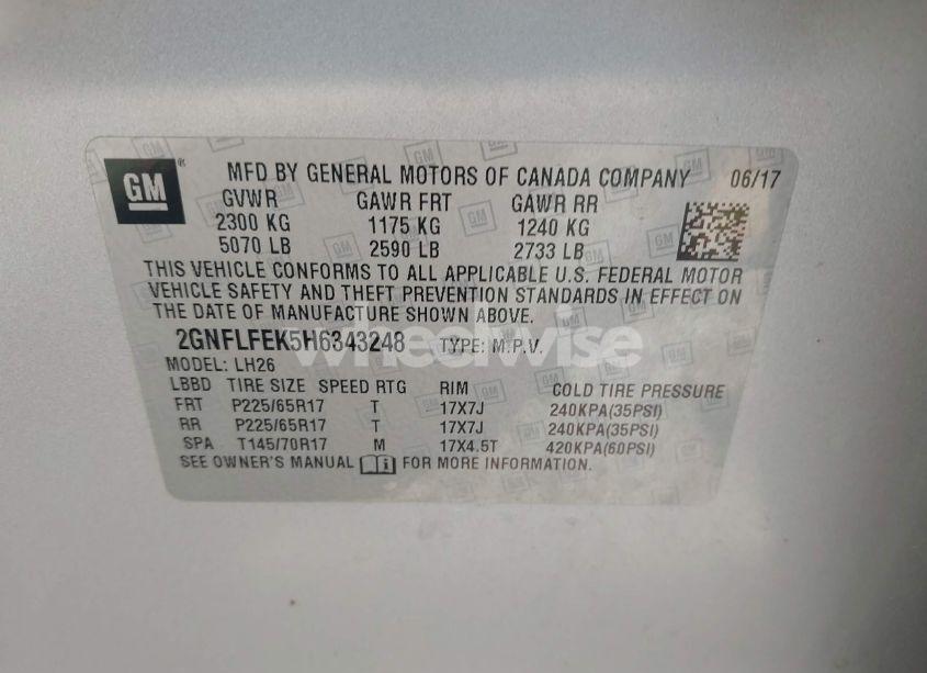 Photo 9 of 2017 Chevrolet Equinox LT (VIN 2GNFLFEK5H6343248)