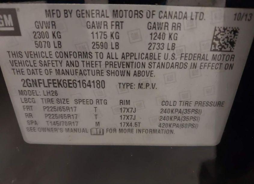 Photo 9 of 2014 Chevrolet Equinox 1LT (VIN 2GNFLFEK6E6164180)