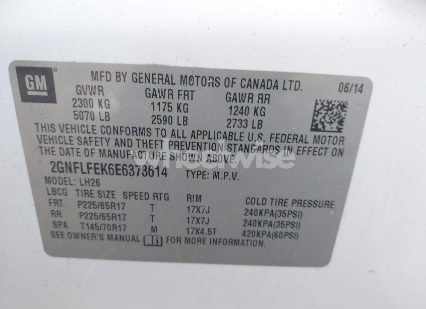 Photo 9 of 2014 Chevrolet Equinox 1LT (VIN 2GNFLFEK6E6373614)