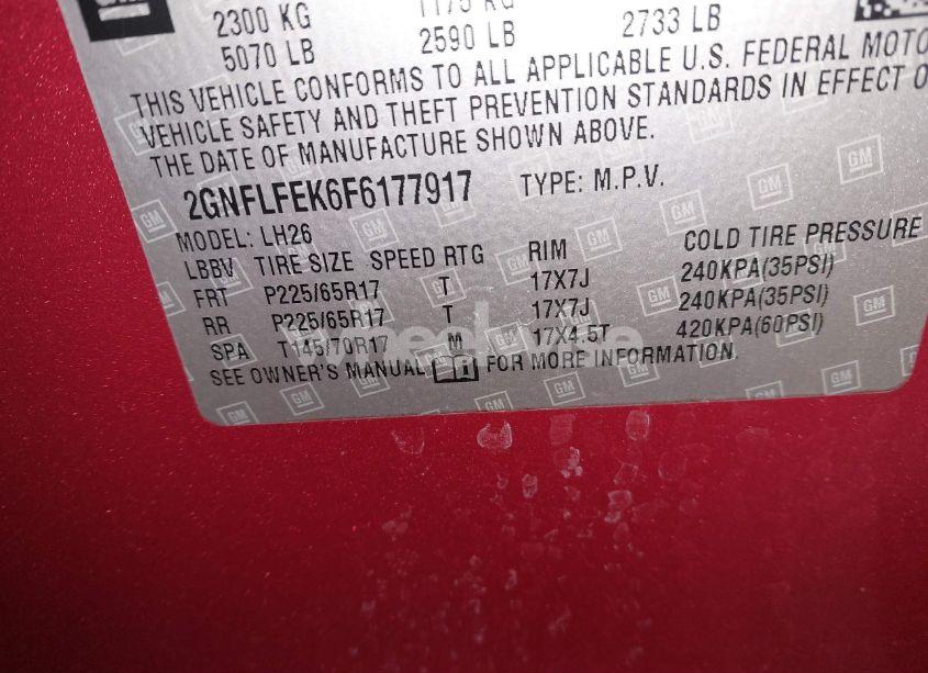 Photo 9 of 2015 Chevrolet Equinox 1LT (VIN 2GNFLFEK6F6177917)