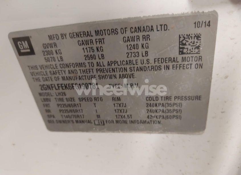 Photo 9 of 2015 Chevrolet Equinox 1LT (VIN 2GNFLFEK6F6190781)