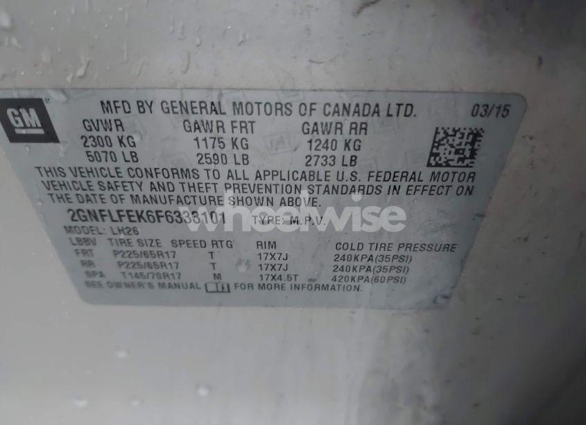 Photo 9 of 2015 Chevrolet Equinox 1LT (VIN 2GNFLFEK6F6333101)