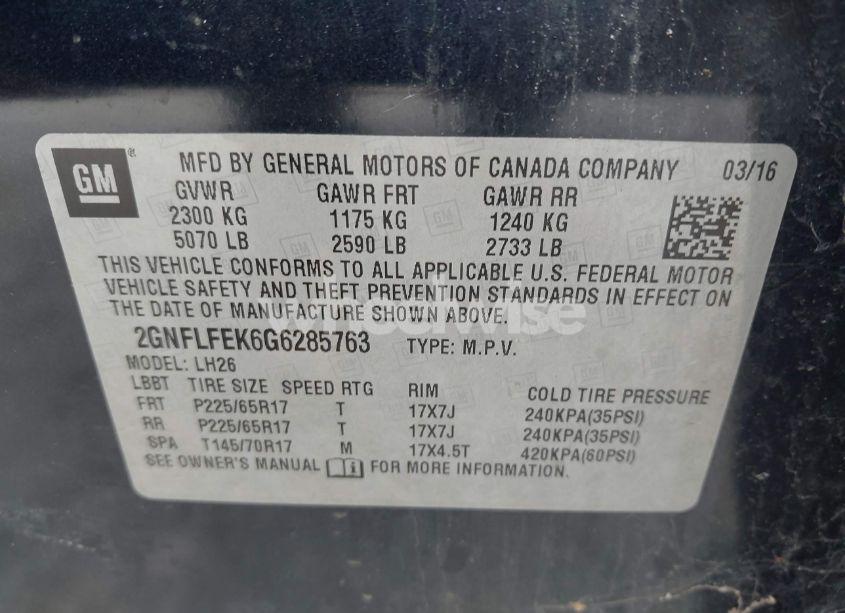 Photo 9 of 2016 Chevrolet Equinox LT (VIN 2GNFLFEK6G6285763)