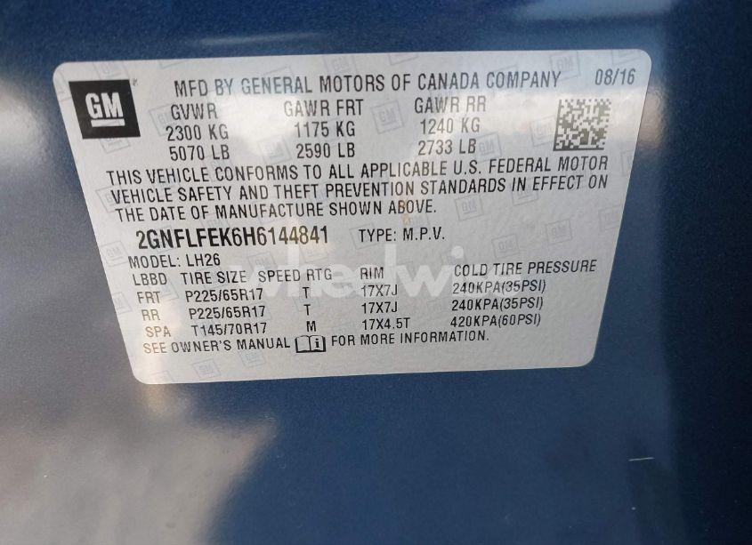 Photo 9 of 2017 Chevrolet Equinox LT (VIN 2GNFLFEK6H6144841)