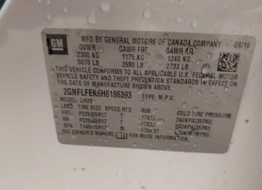 Photo 9 of 2017 Chevrolet Equinox LT (VIN 2GNFLFEK6H6186393)