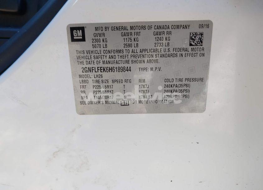 Photo 9 of 2017 Chevrolet Equinox LT (VIN 2GNFLFEK6H6189844)