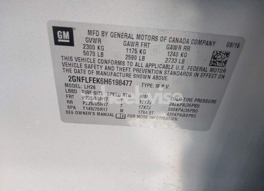 Photo 9 of 2017 Chevrolet Equinox LT (VIN 2GNFLFEK6H6198477)