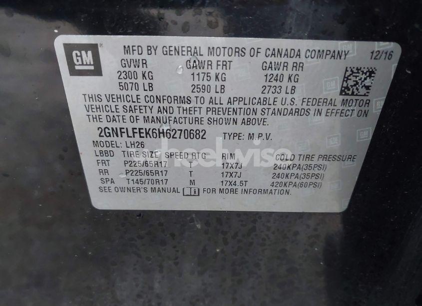 Photo 9 of 2017 Chevrolet Equinox LT (VIN 2GNFLFEK6H6270682)