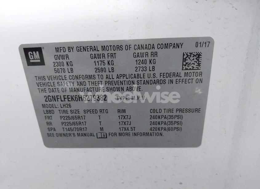 Photo 9 of 2017 Chevrolet Equinox LT (VIN 2GNFLFEK6H6279382)