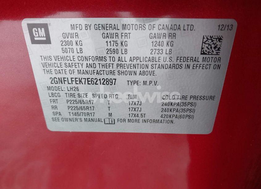 Photo 9 of 2014 Chevrolet Equinox 1LT (VIN 2GNFLFEK7E6212897)