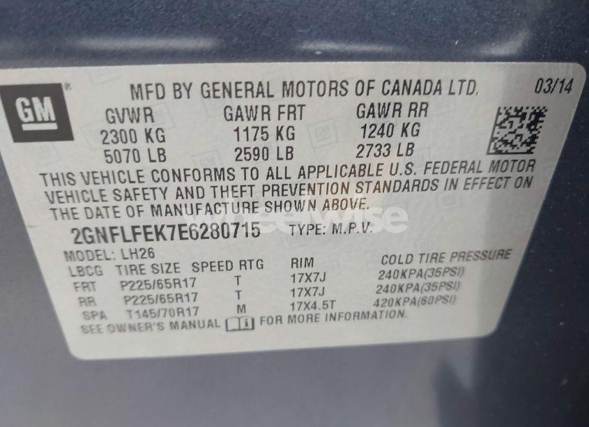 Photo 9 of 2014 Chevrolet Equinox 1LT (VIN 2GNFLFEK7E6280715)