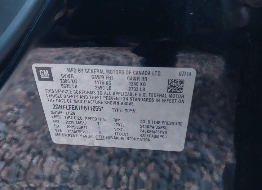 Photo 9 of 2015 Chevrolet Equinox 1LT (VIN 2GNFLFEK7F6110551)