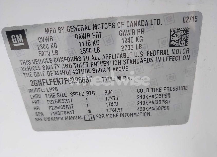 Photo 9 of 2015 Chevrolet Equinox 1LT (VIN 2GNFLFEK7F6288637)