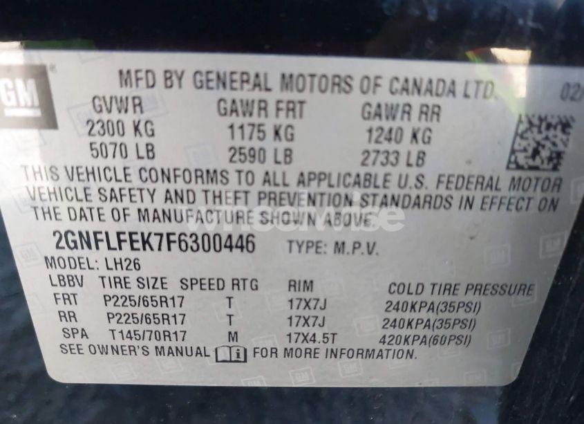 Photo 9 of 2015 Chevrolet Equinox 1LT (VIN 2GNFLFEK7F6300446)