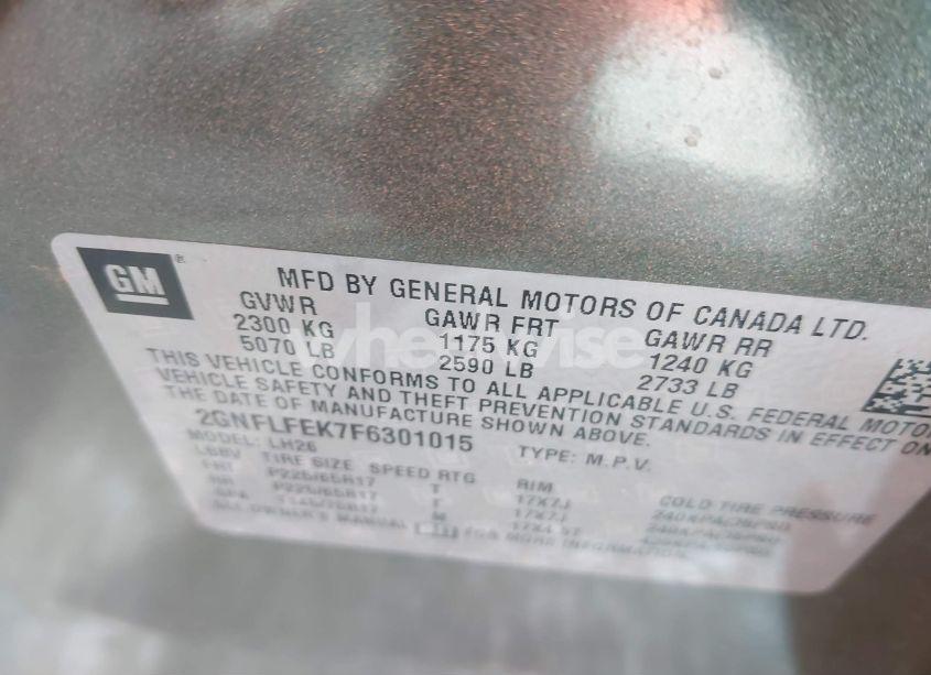 Photo 9 of 2015 Chevrolet Equinox 1LT (VIN 2GNFLFEK7F6301015)