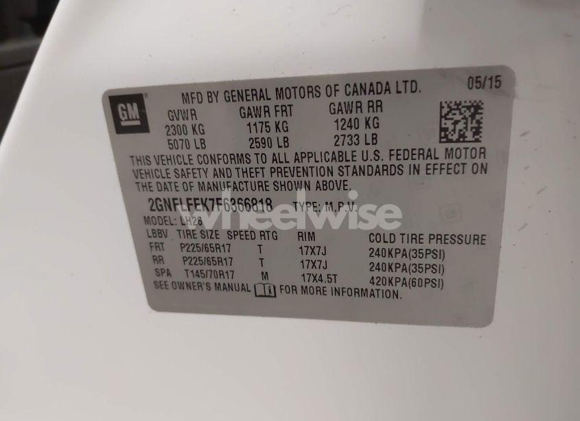 Photo 9 of 2015 Chevrolet Equinox 1LT (VIN 2GNFLFEK7F6366818)