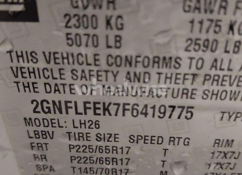 Photo 9 of 2015 Chevrolet Equinox 1LT (VIN 2GNFLFEK7F6419775)