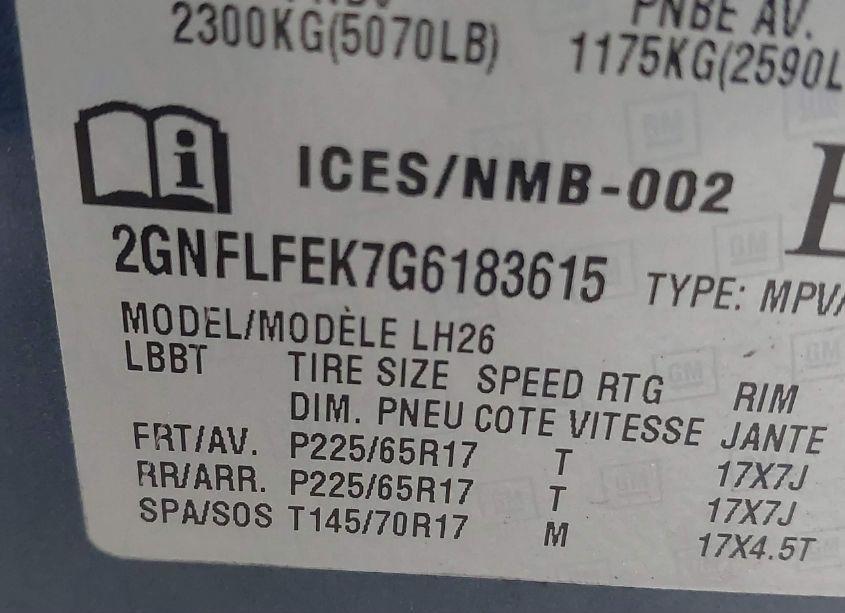 Photo 9 of 2016 Chevrolet Equinox LT (VIN 2GNFLFEK7G6183615)