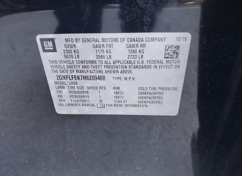 Photo 9 of 2017 Chevrolet Equinox LT (VIN 2GNFLFEK7H6209468)