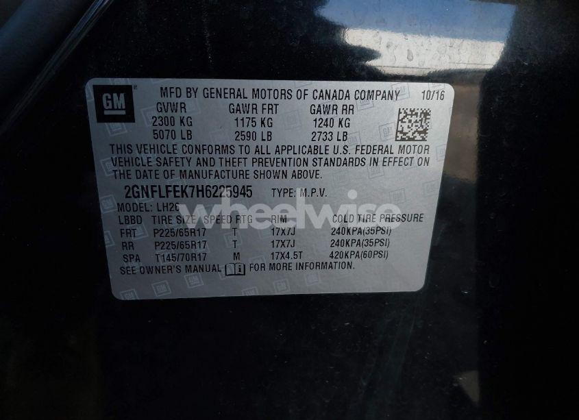 Photo 9 of 2017 Chevrolet Equinox LT (VIN 2GNFLFEK7H6225945)