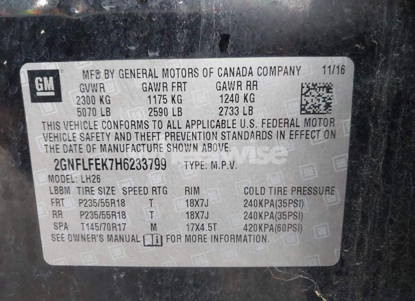 Photo 9 of 2017 Chevrolet Equinox LT (VIN 2GNFLFEK7H6233799)