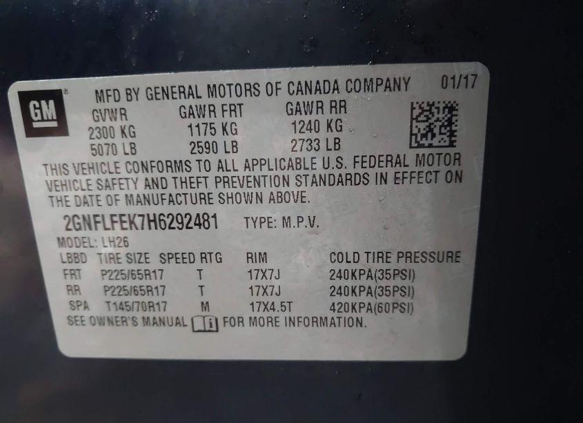 Photo 9 of 2017 Chevrolet Equinox LT (VIN 2GNFLFEK7H6292481)