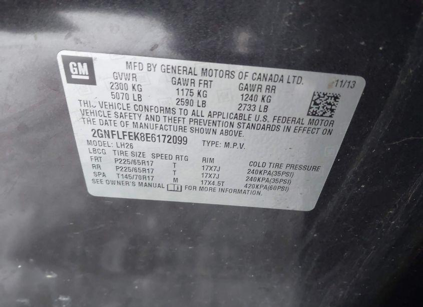 Photo 9 of 2014 Chevrolet Equinox 1LT (VIN 2GNFLFEK8E6172099)