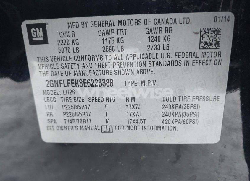 Photo 9 of 2014 Chevrolet Equinox 1LT (VIN 2GNFLFEK8E6223388)